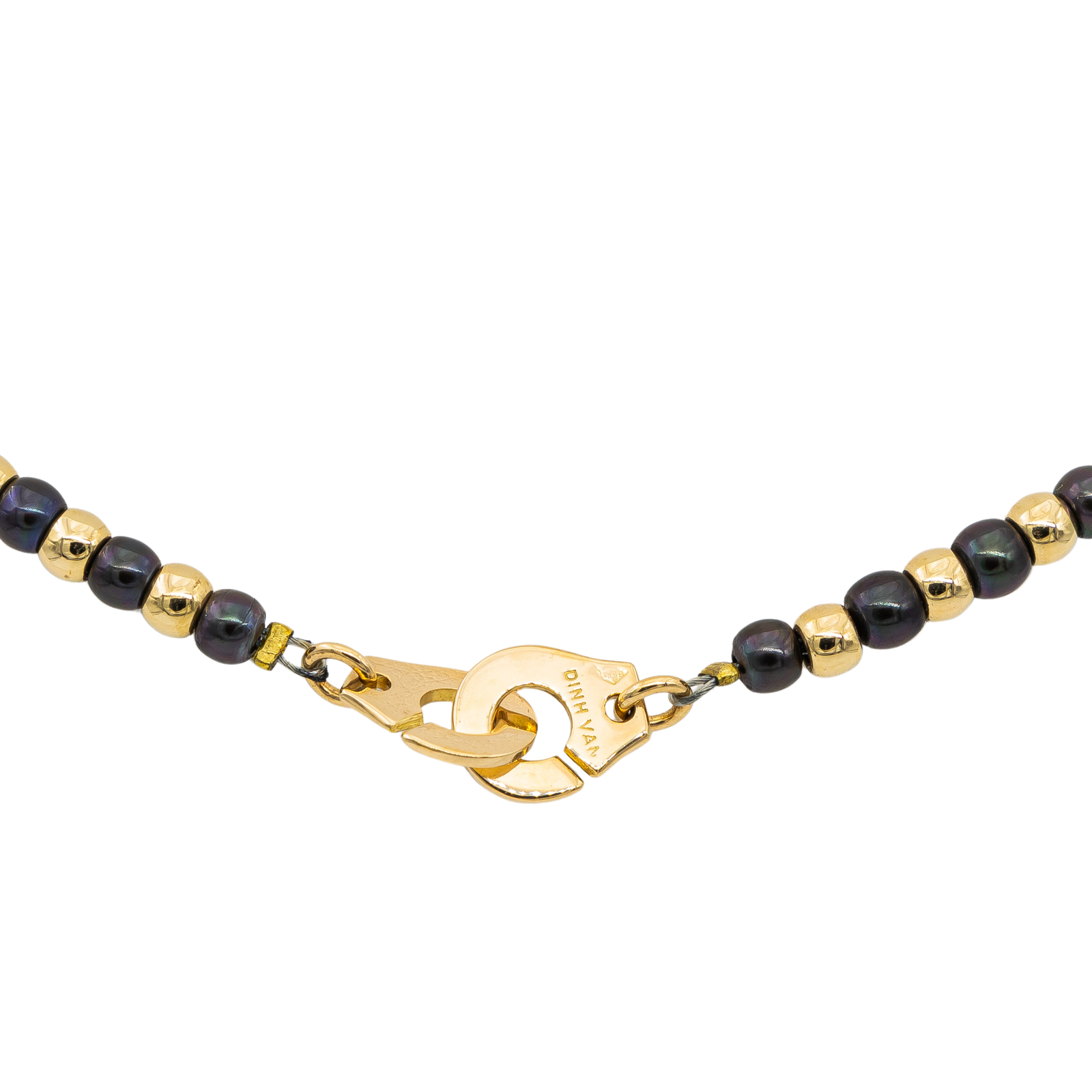 Dinh Van Yellow Gold Pearl Handcuff Necklace