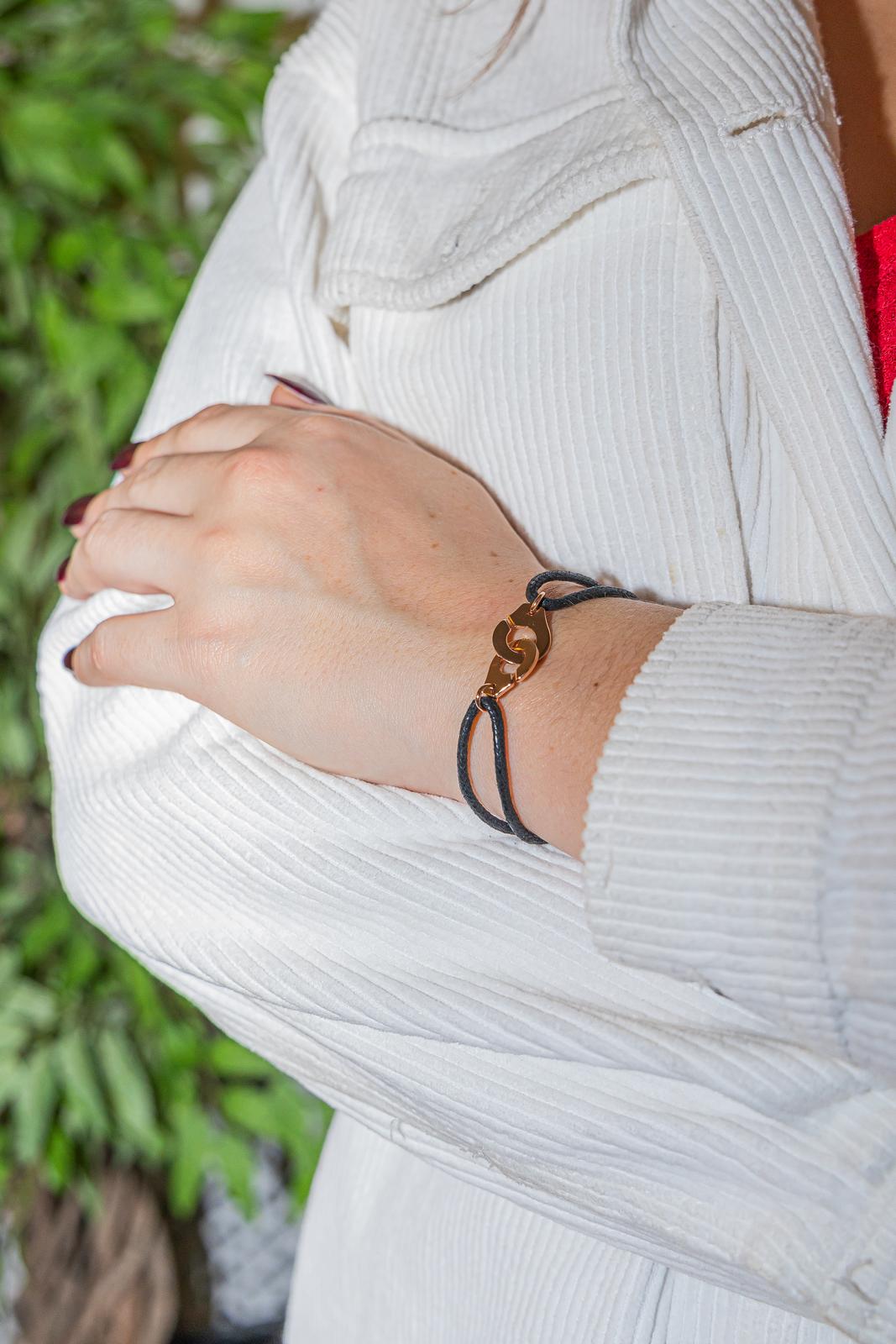 Dinh Van Rose Gold Handcuff Cord Bracelet