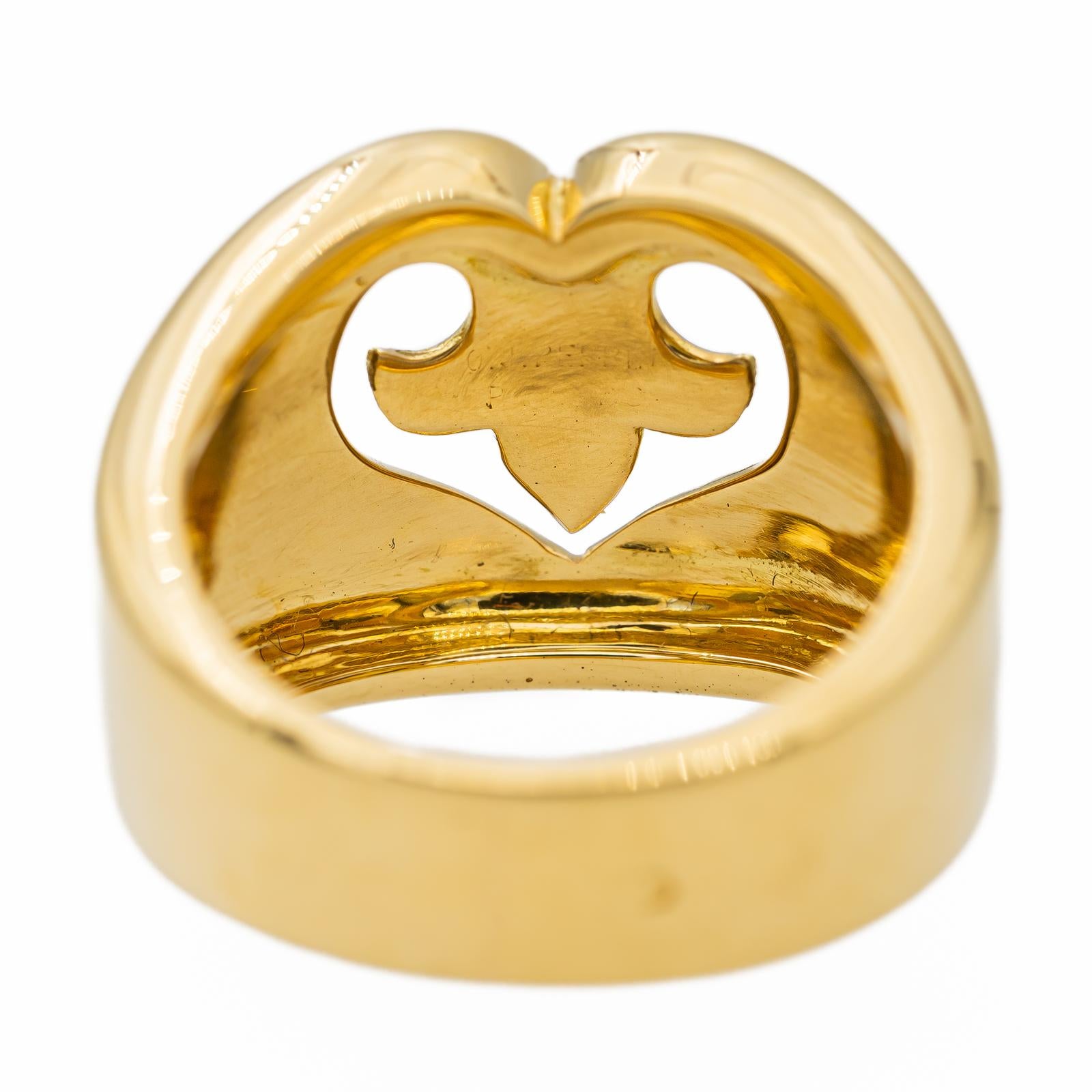 OJ Perrin Legend Heart Cocktail Ring Yellow Gold