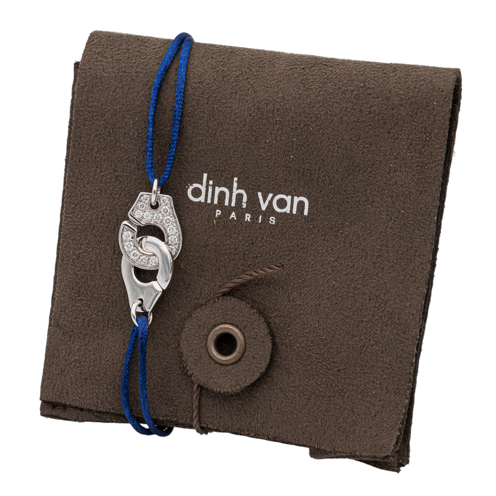 Dinh Van White Gold Diamond Handcuff Cord Bracelet