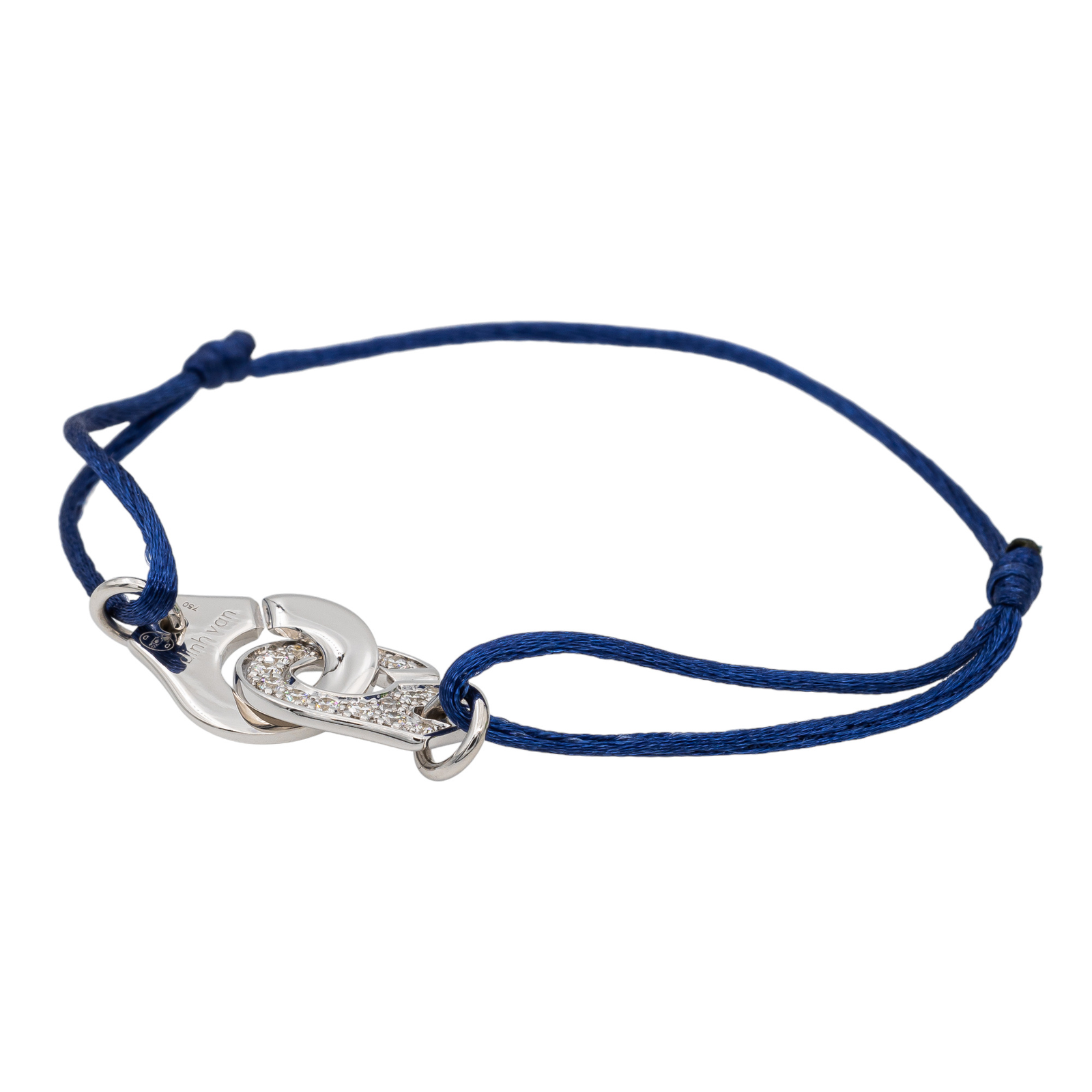 Dinh Van White Gold Diamond Handcuff Cord Bracelet