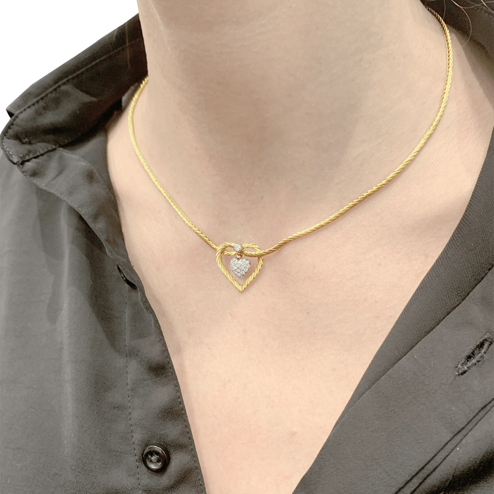 Collier Buccellati, "Valentina", deux ors, diamants. - Maison Eloe