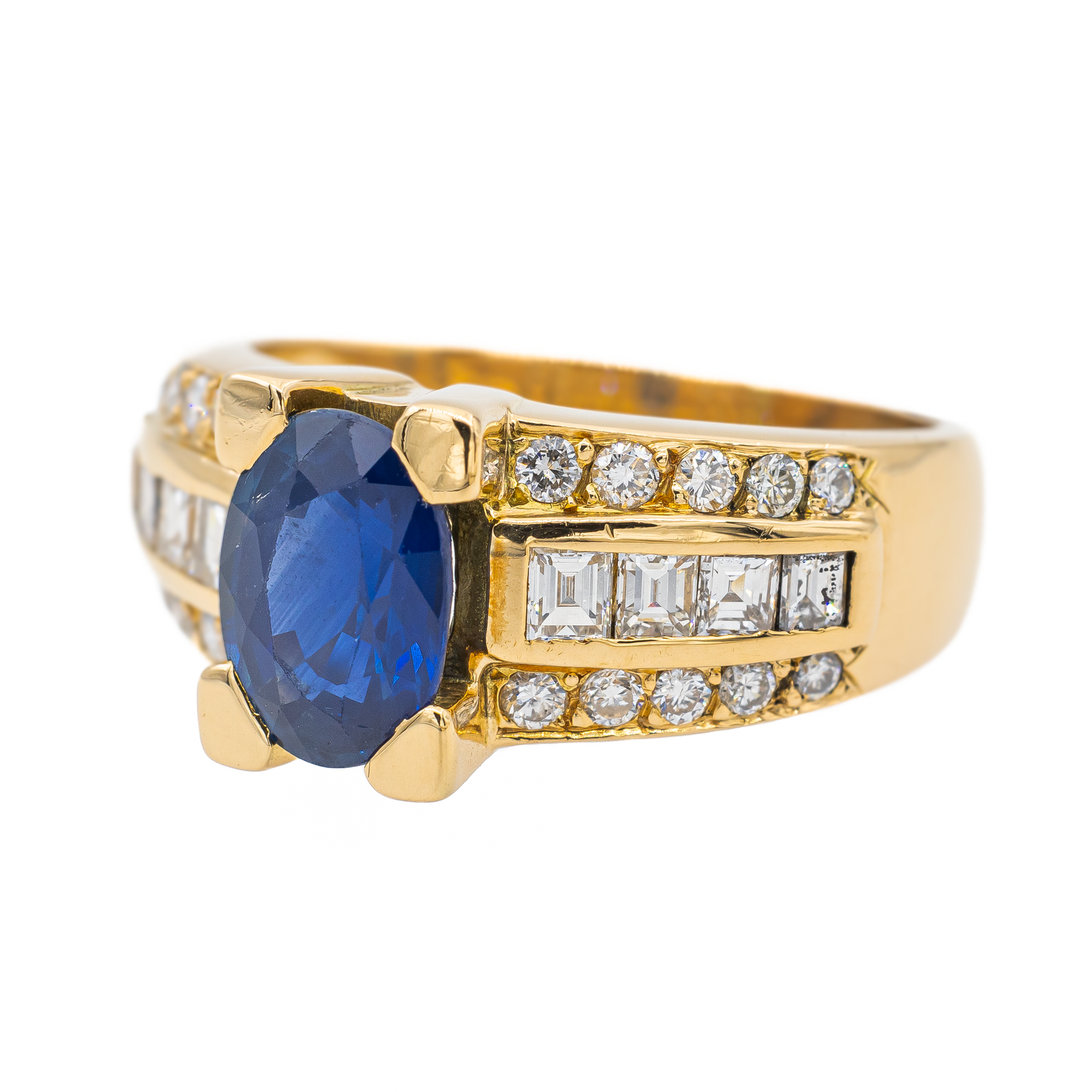 OJ Perrin Yellow Gold Sapphire Ring