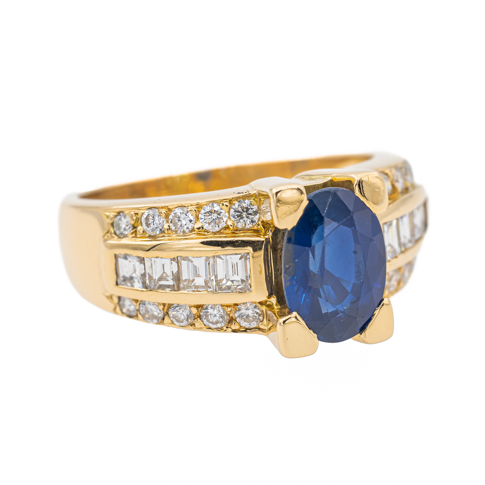 OJ Perrin Yellow Gold Sapphire Ring