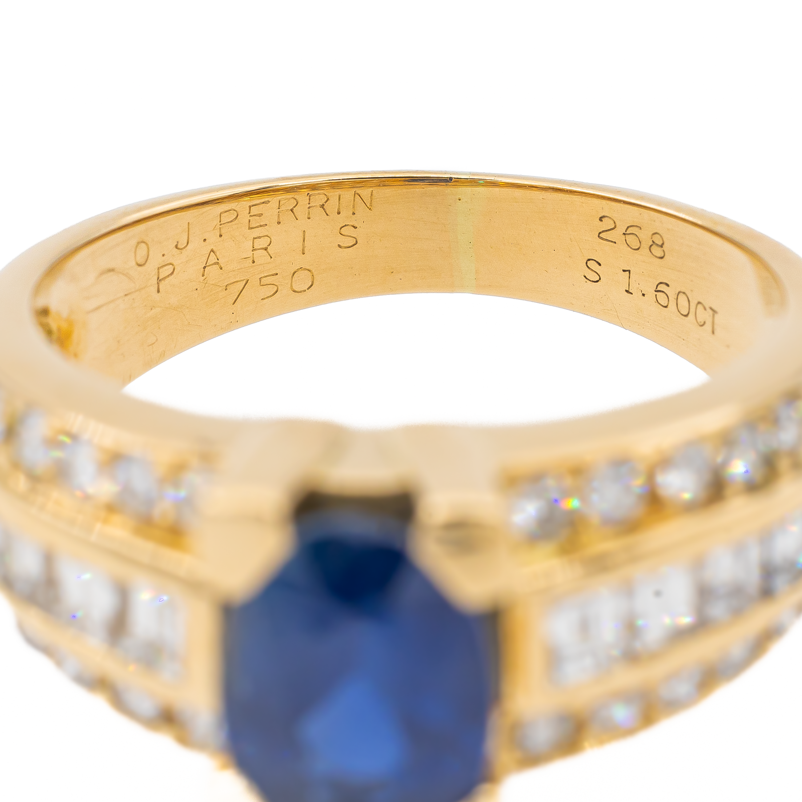 OJ Perrin Yellow Gold Sapphire Ring
