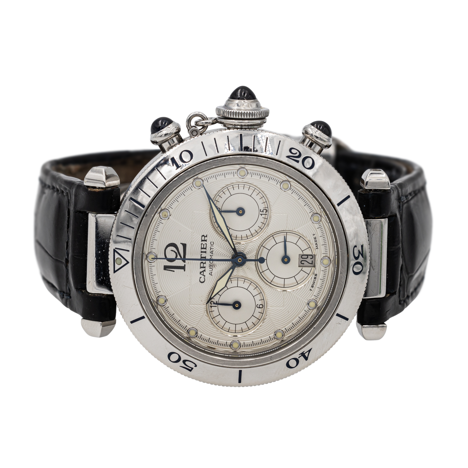 Cartier Pasha 2113 Watch Steel on Leather