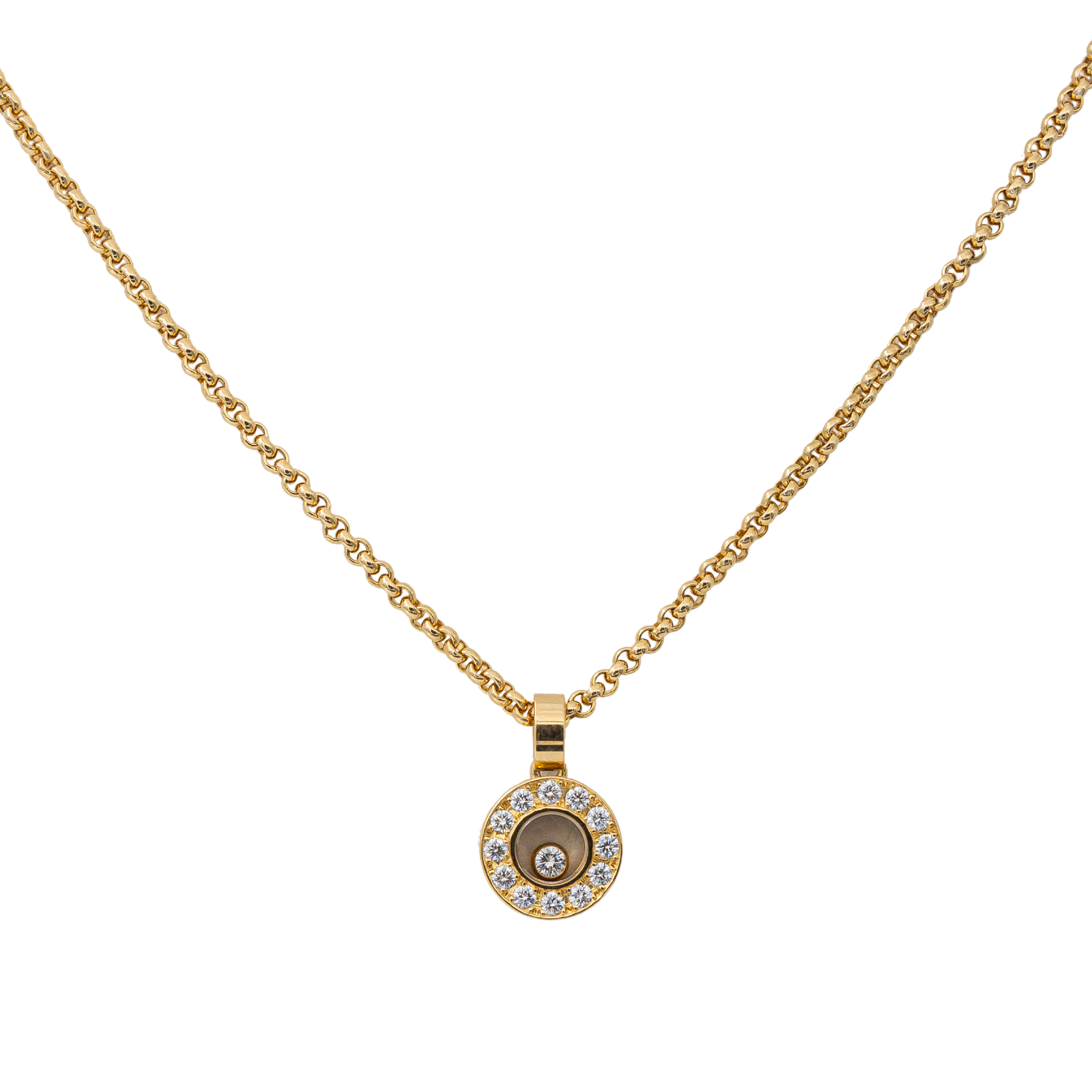 Chopard Happy Diamonds Pendant Necklace Yellow Gold Diamond