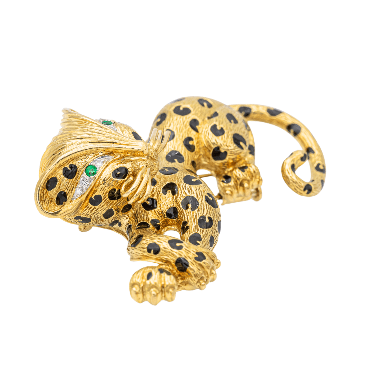 Fred Broche Ombre Féline Or jaune Diamant - Maison Eloe