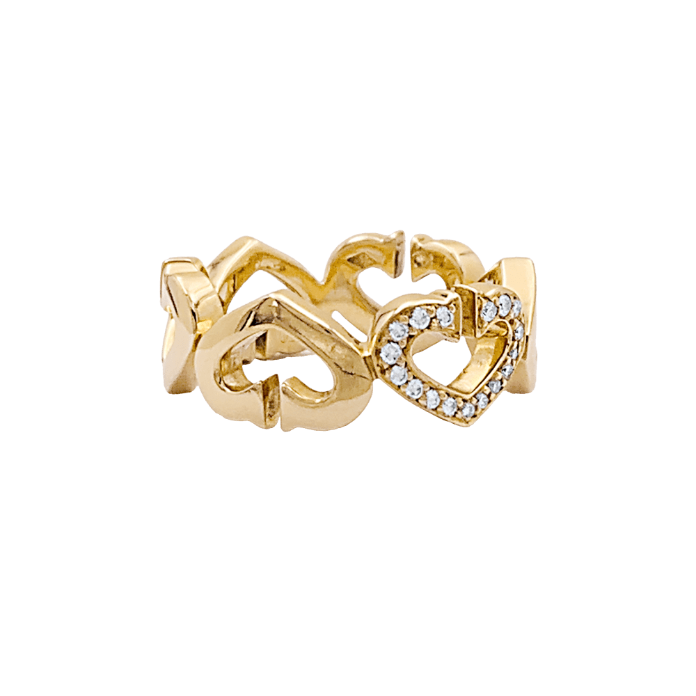 Bague CARTIER,  « Cœurs C », or jaune, diamants.