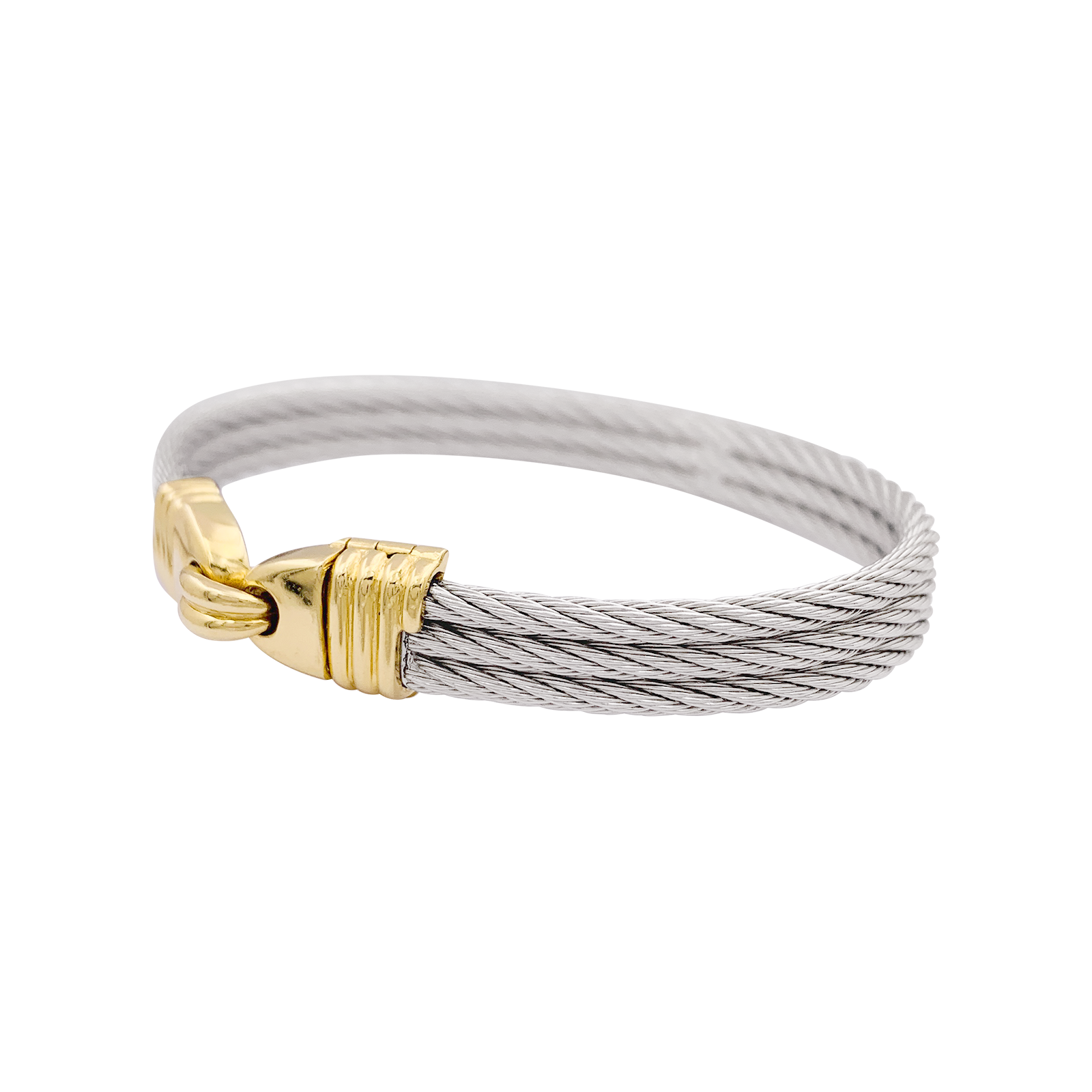 Bracelet vintage Fred, "Force 10", or et acier.