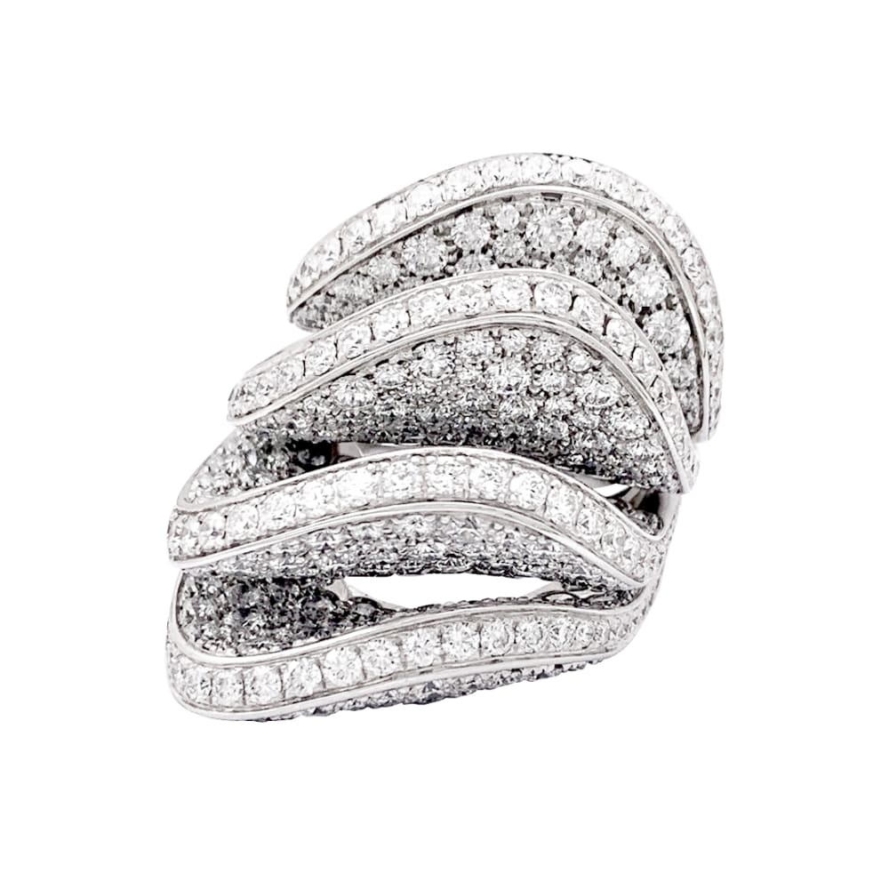 Bague De Grisogono "Onde" or blanc, diamants.