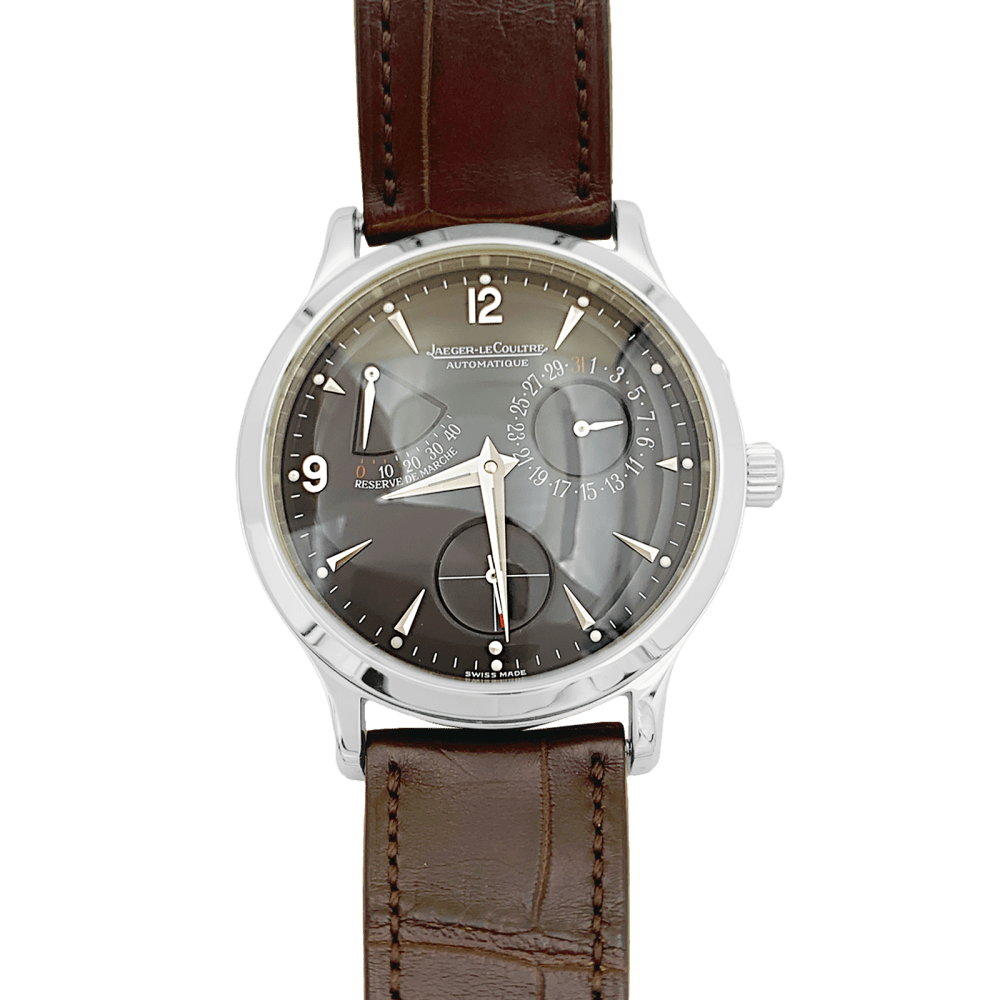 Montre Jaeger-Lecoultre, "Master Control 1000 hours", acier, cuir.