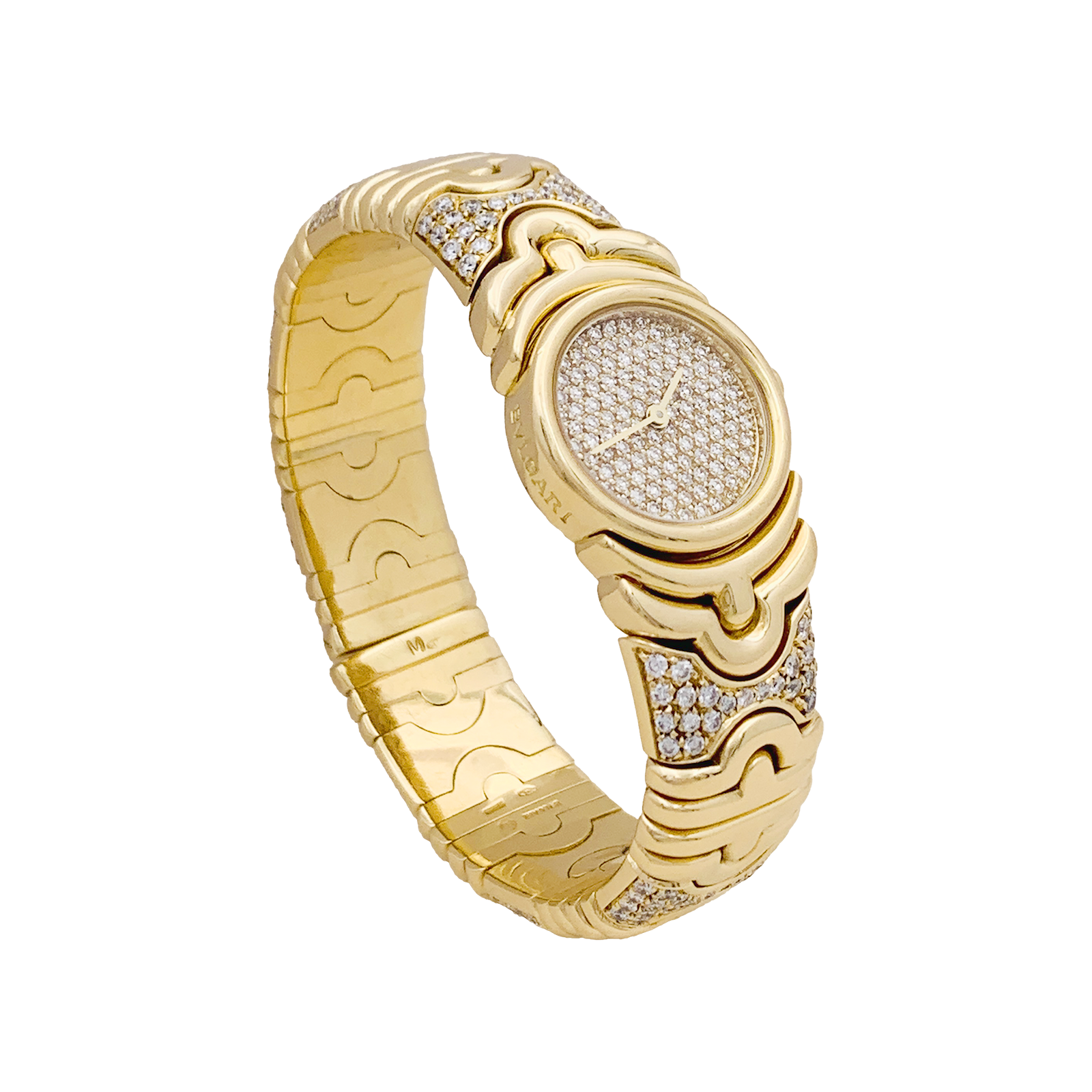Montre Bulgari,"Parentesi", en or jaune, diamants.