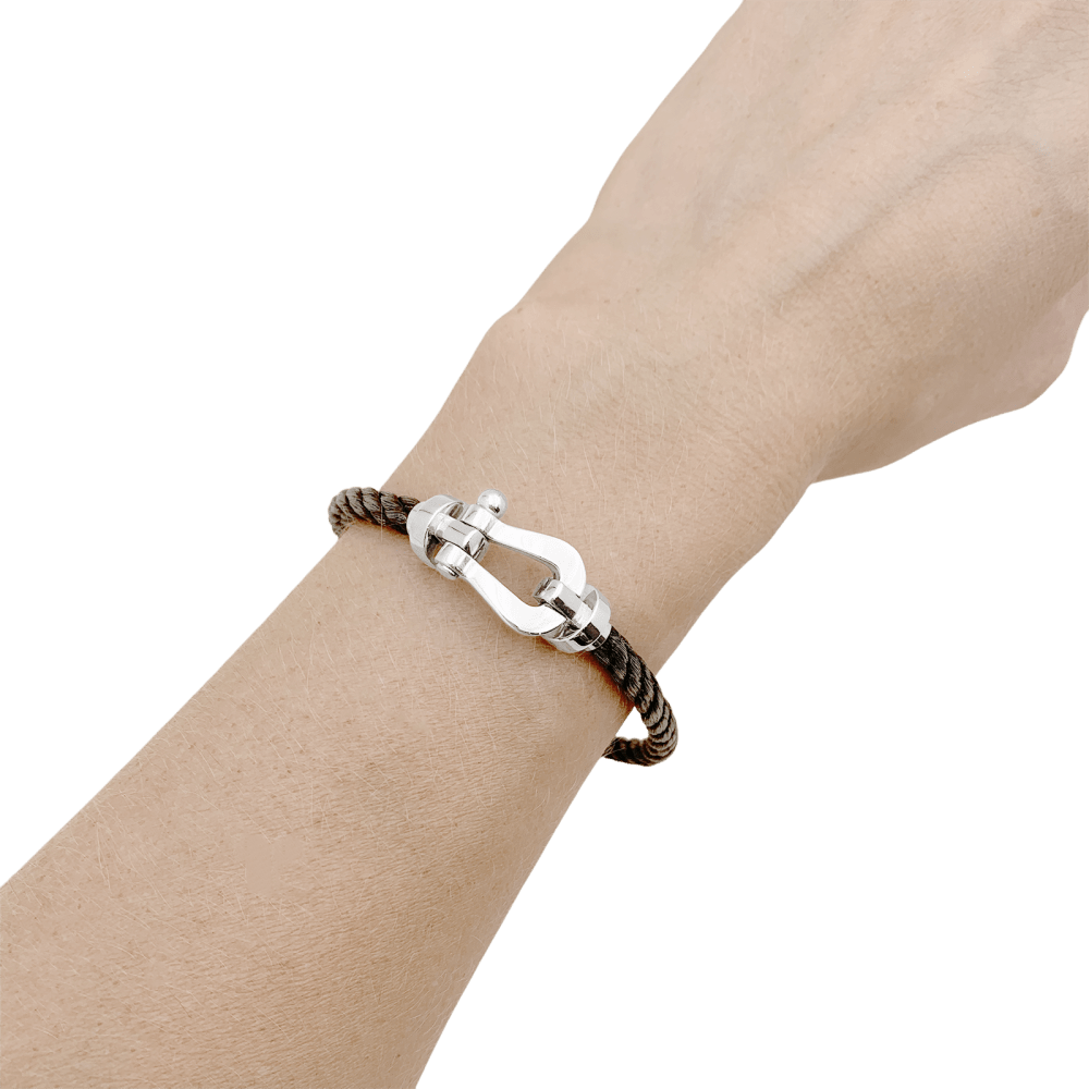 Bracelet Fred, "Force 10", or blanc, corderie.