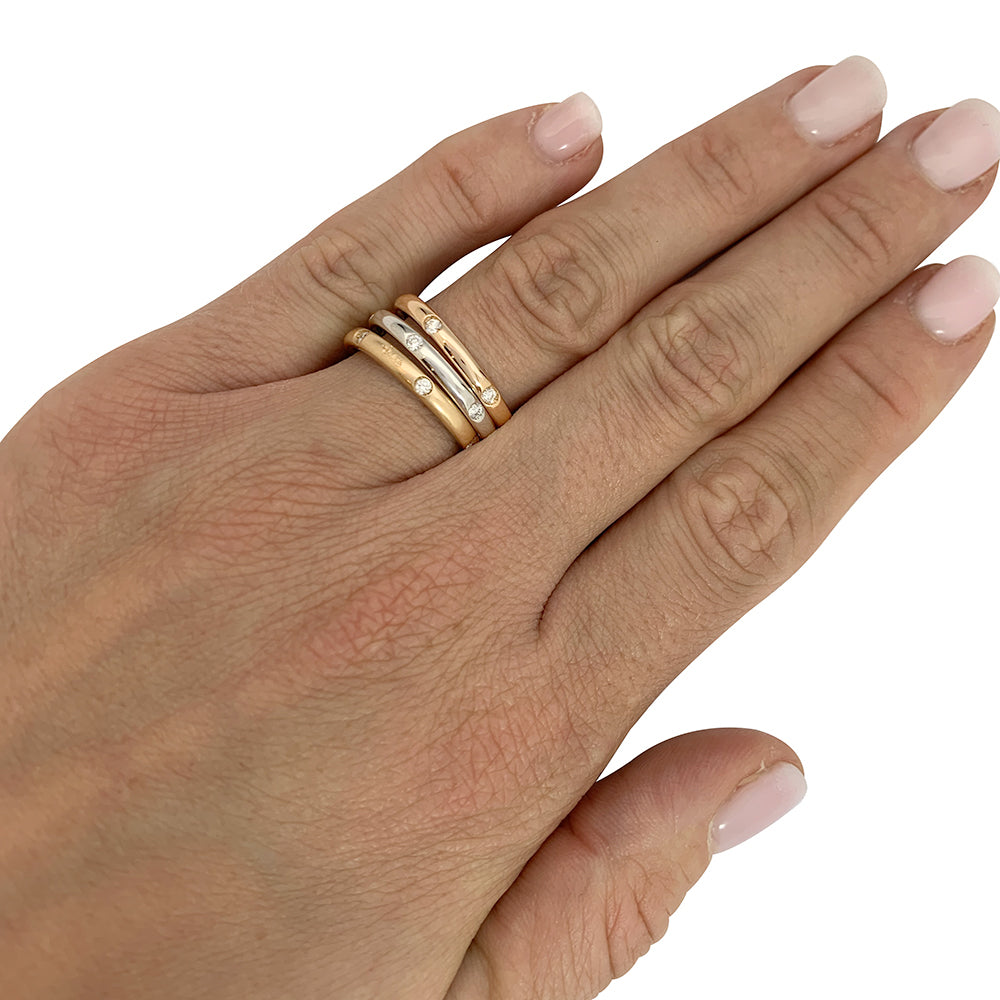 Pomellato ring, "Lucciole", pink gold, diamonds.