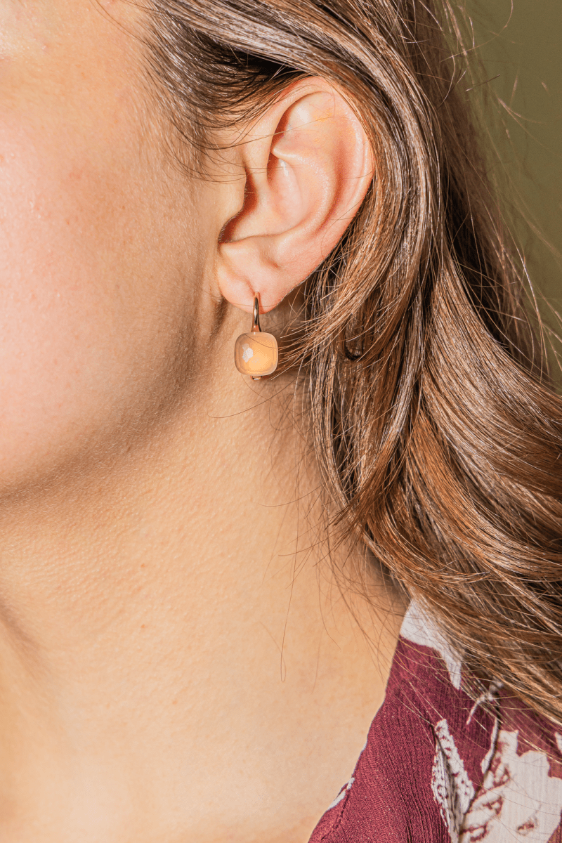 Pomellato Boucles d'oreilles Dormeuses Nudo Or rose Quartz - Maison Eloe