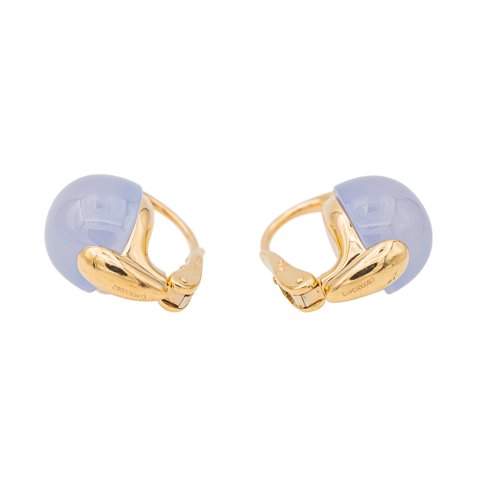 Pomellato Luna Earrings Yellow Gold Chalcedony