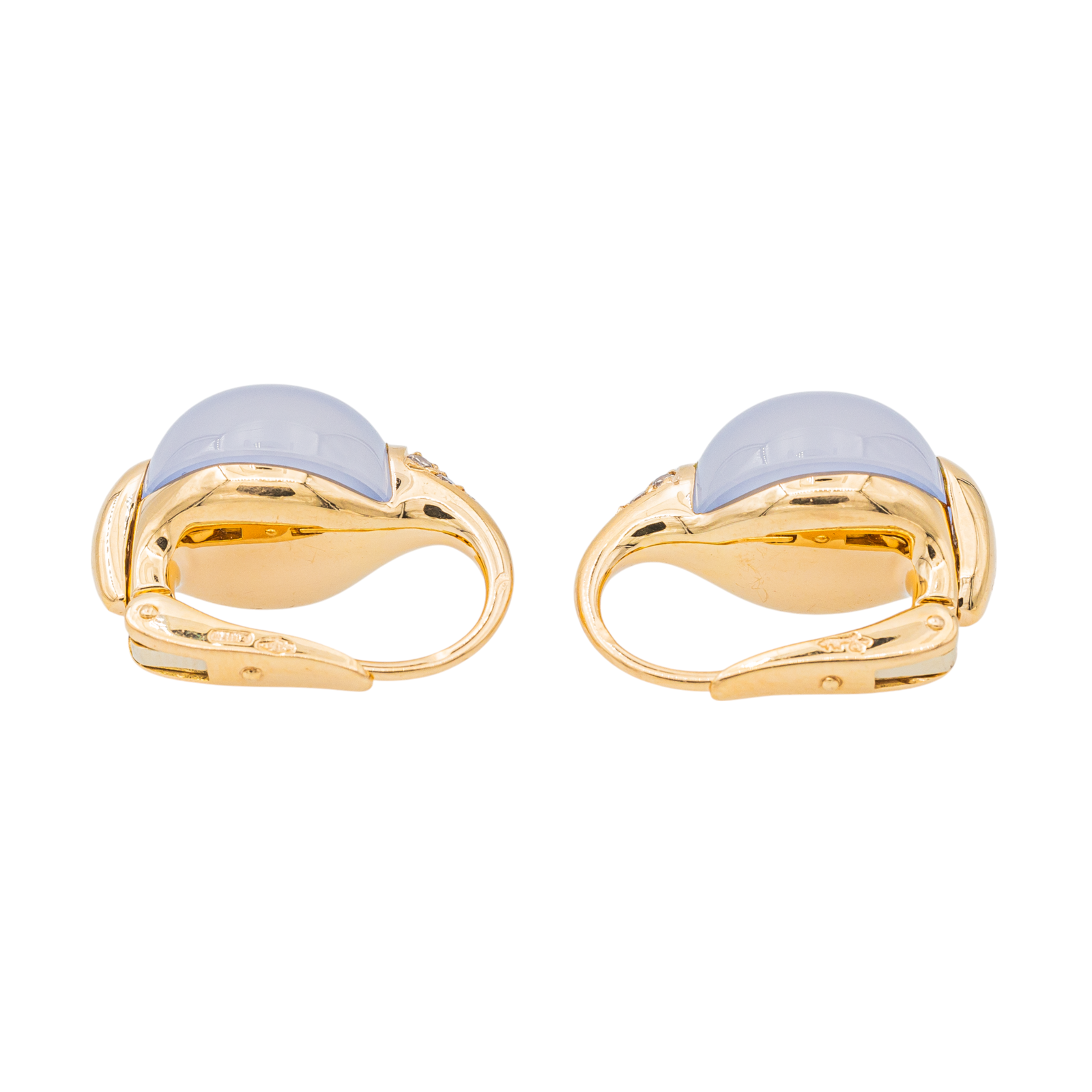 Pomellato Luna Earrings Yellow Gold Chalcedony