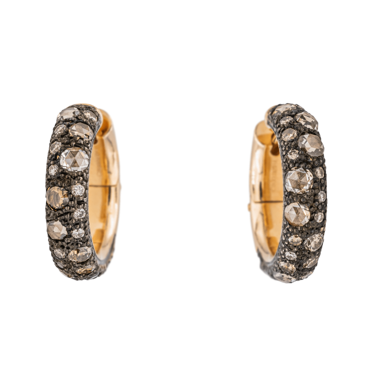 Pomellato Boucles d'oreilles Créoles Tango Or rose Diamant brun - Maison Eloe