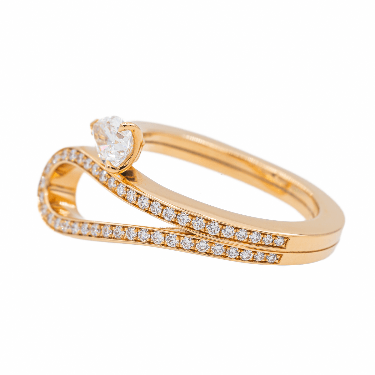 Repossi Bague Serti inversé Or rose Diamant - Maison Eloe