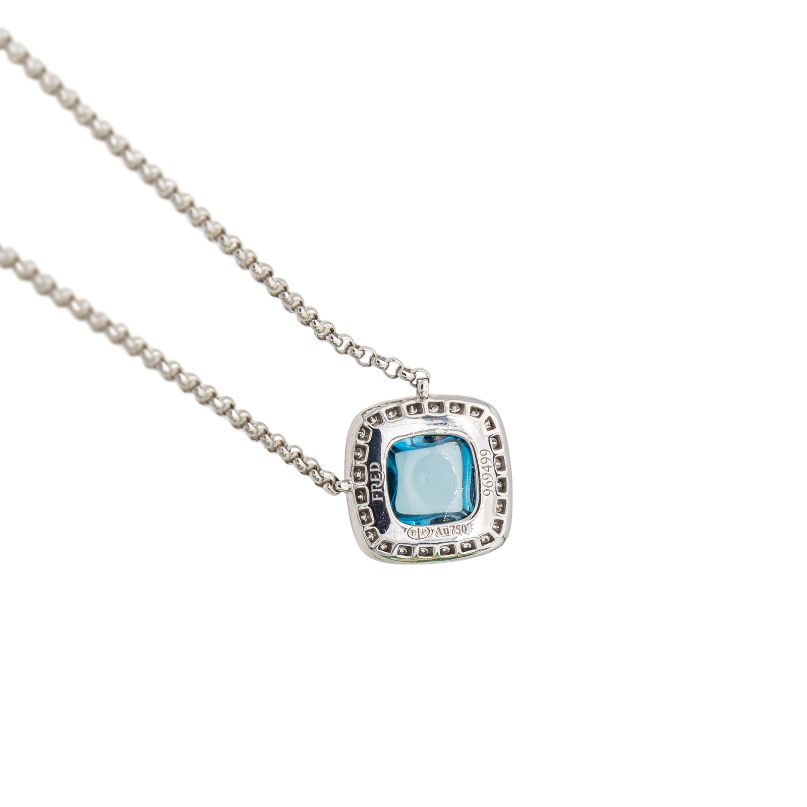 Fred Sugarloaf Necklace White Gold Topaz