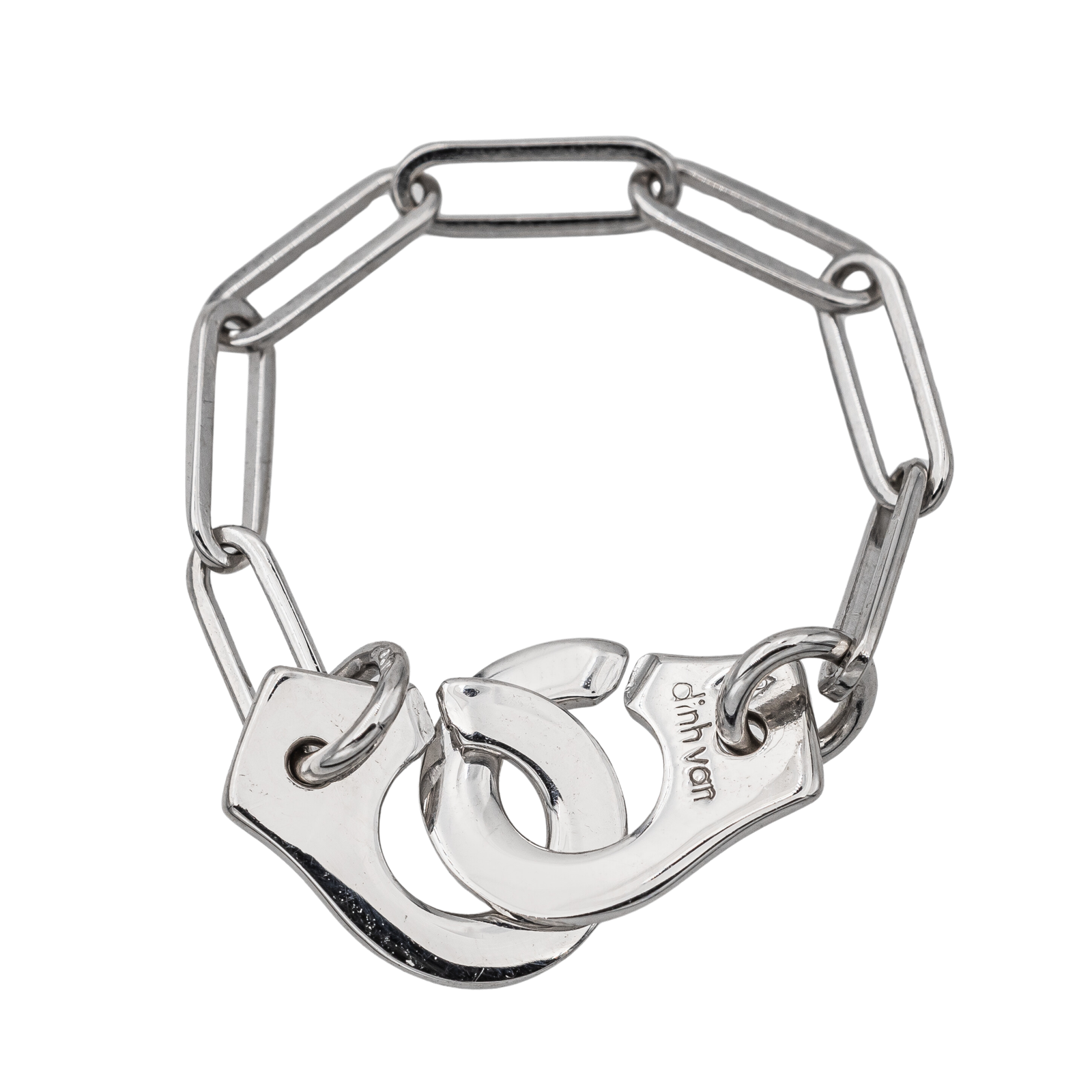 Dinh Van Handcuffs Ring White Gold