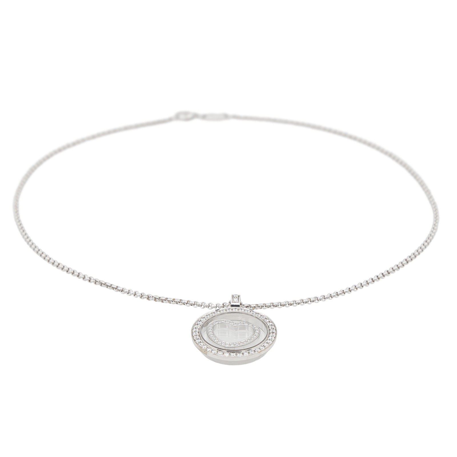 Chopard Happy Diamonds Pendant Necklace White Gold Diamond