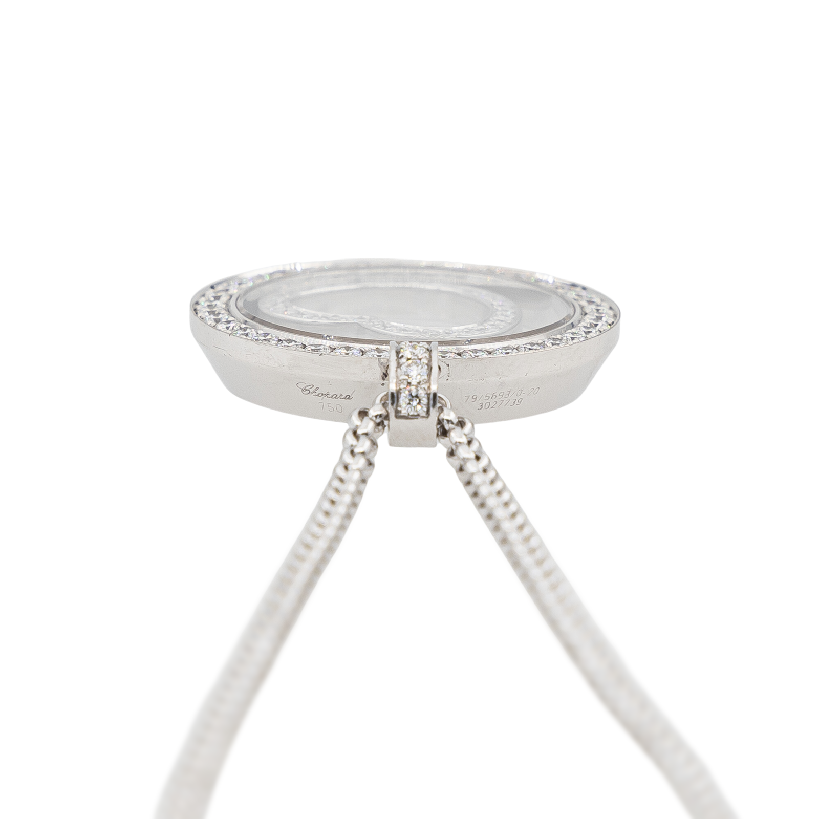 Chopard Collier Pendentif Happy Diamonds Or blanc Diamant