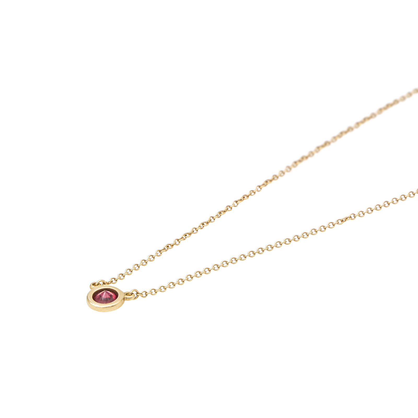 Tiffany &amp; Co Color by the Yard Solitaire Necklace Yellow Gold Ruby