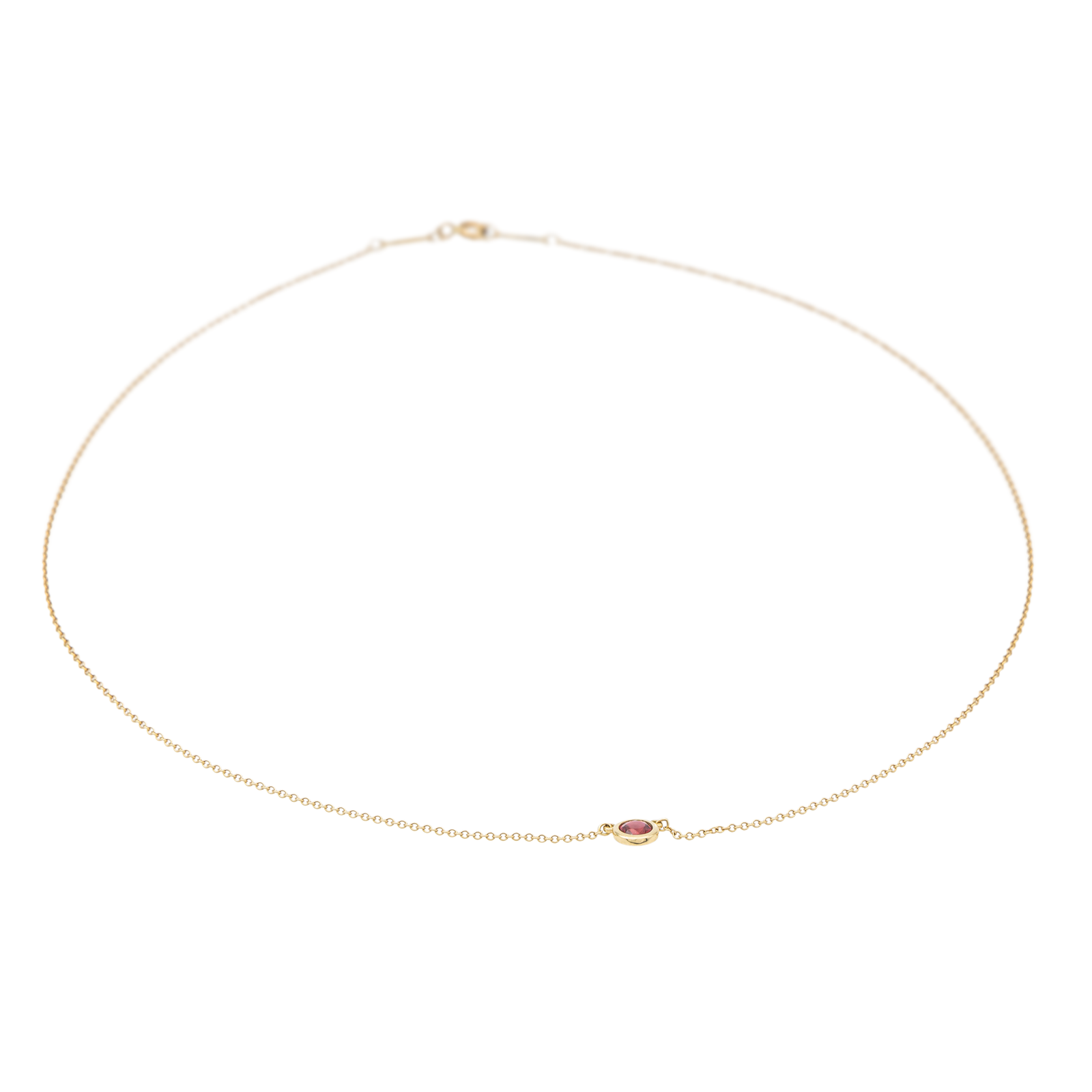 Tiffany &amp; Co Color by the Yard Solitaire Necklace Yellow Gold Ruby