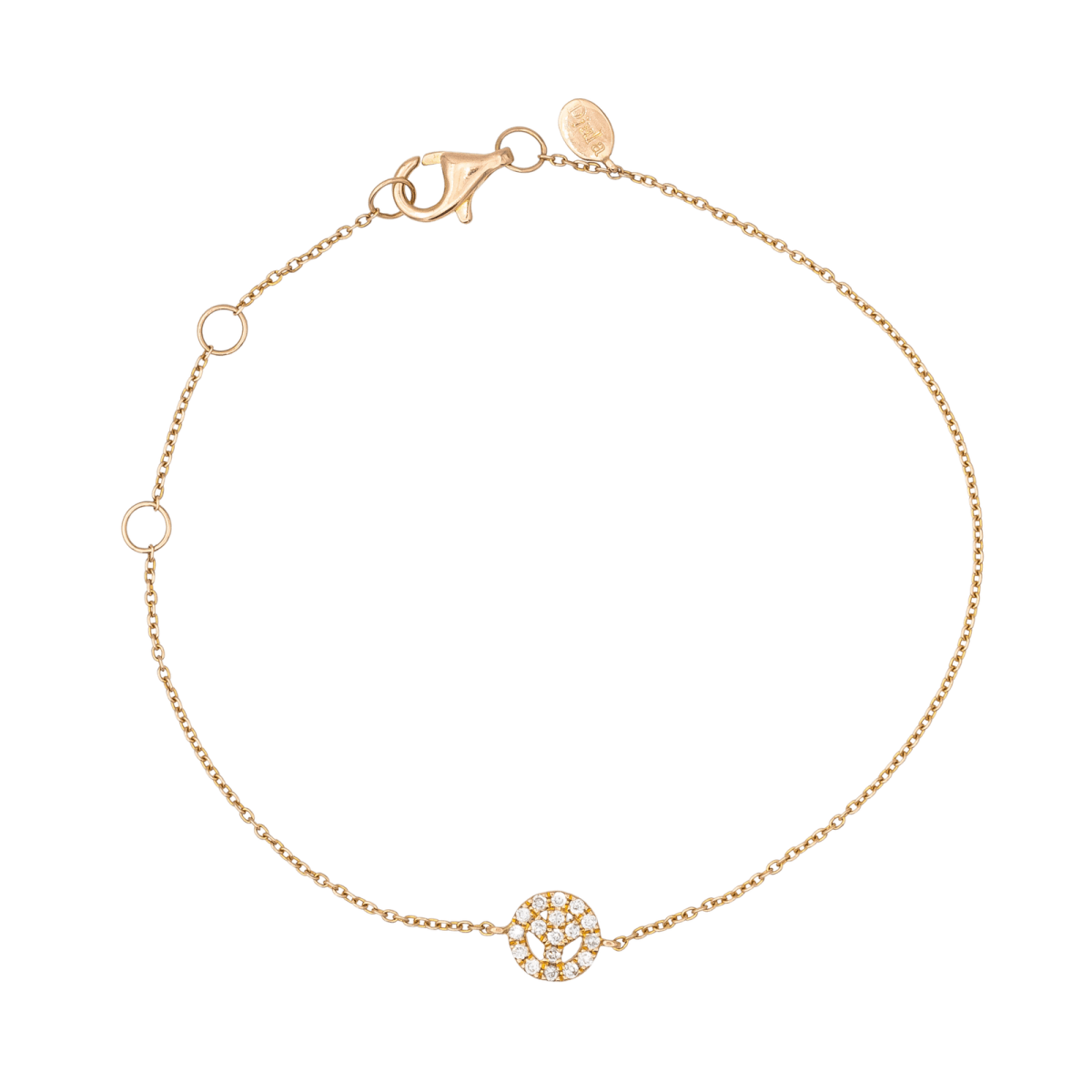 Djula Bracelet Peace & Love Or rose Diamant - Maison Eloe
