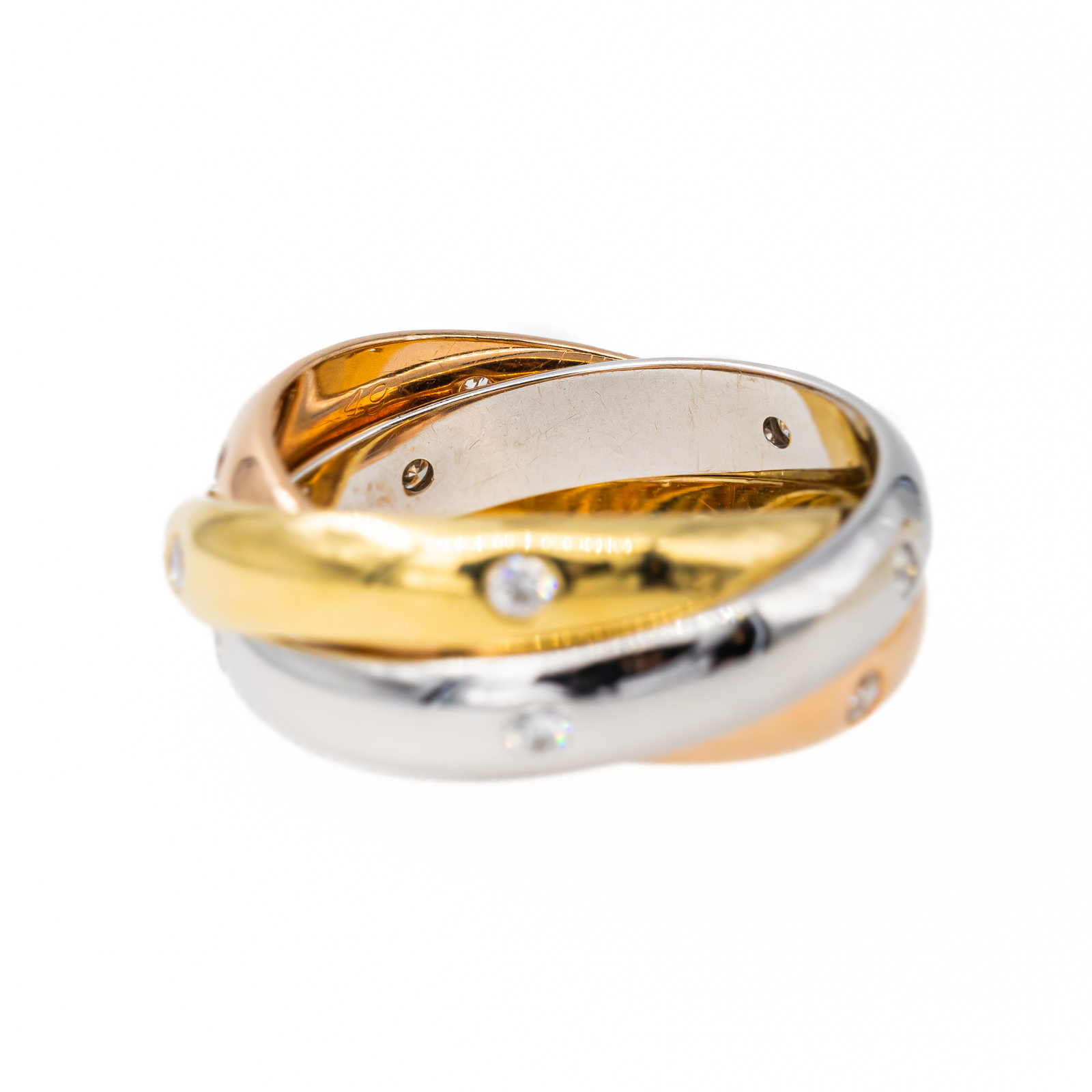 Cartier Trinity Star Diamond Wedding Ring Rose gold, Yellow gold, White gold