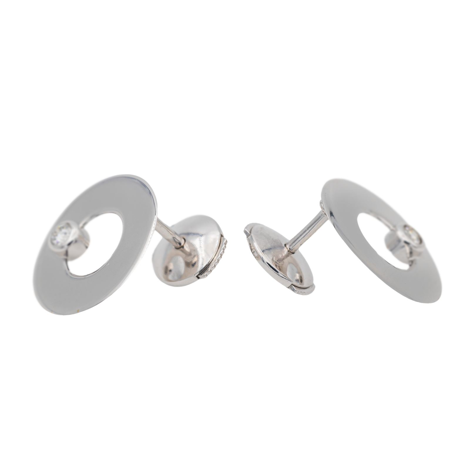Dinh Van Target Stud Earrings White Gold Diamond