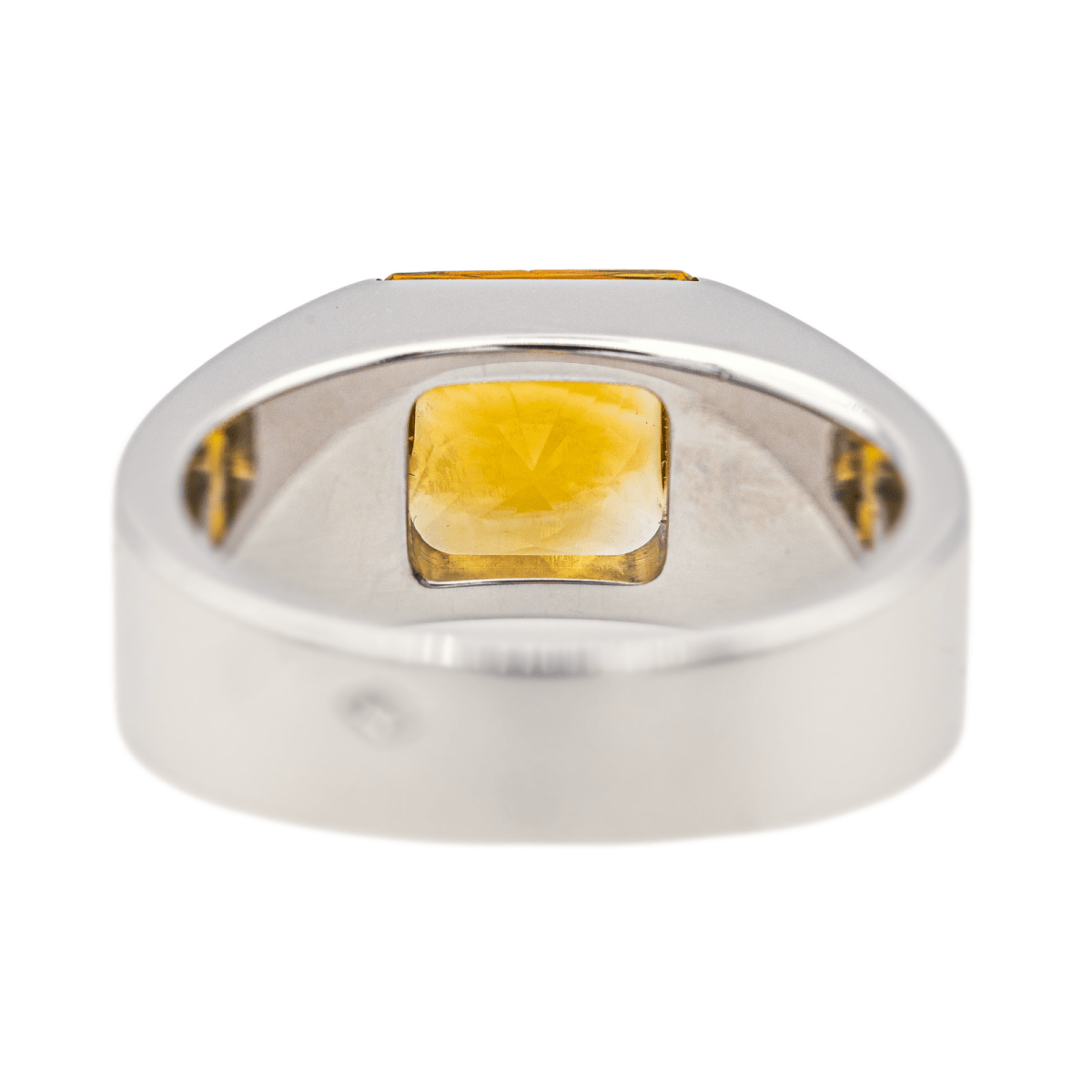 Cartier Bague Solitaire Tank Or blanc Citrine - Maison Eloe
