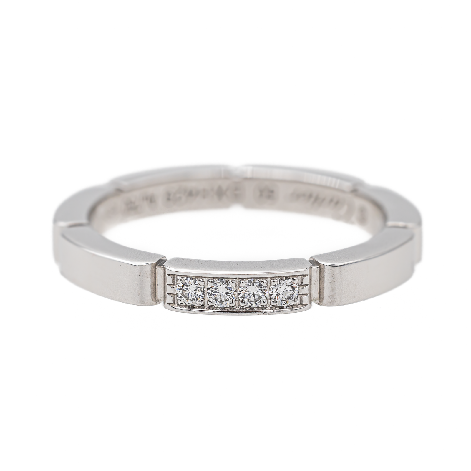Cartier Panther Link Wedding Ring White Gold Diamond