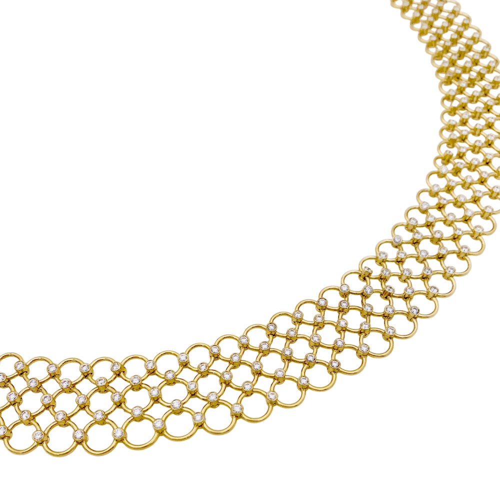 Collier Tiffany & Co, or jaune et diamants.