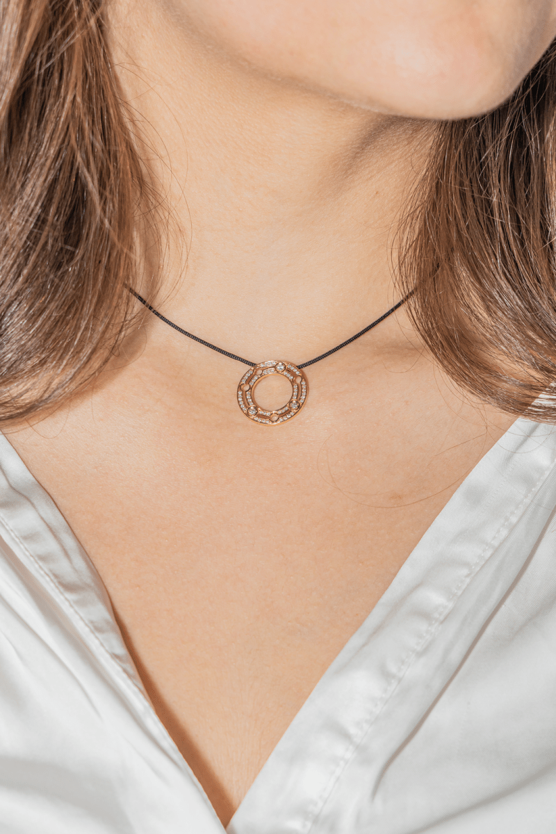 Dinh Van Collier Pulse Or rose Diamant - Maison Eloe