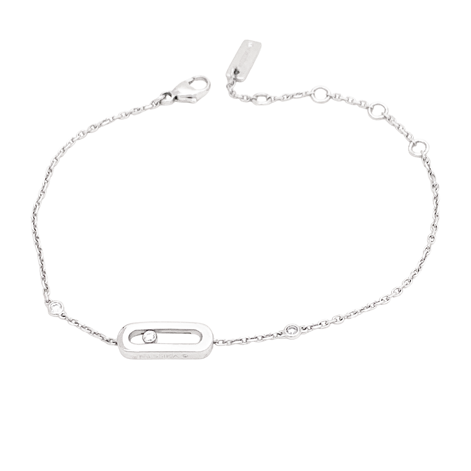 Bracelet Messika, "Move Uno", or blanc et diamants.