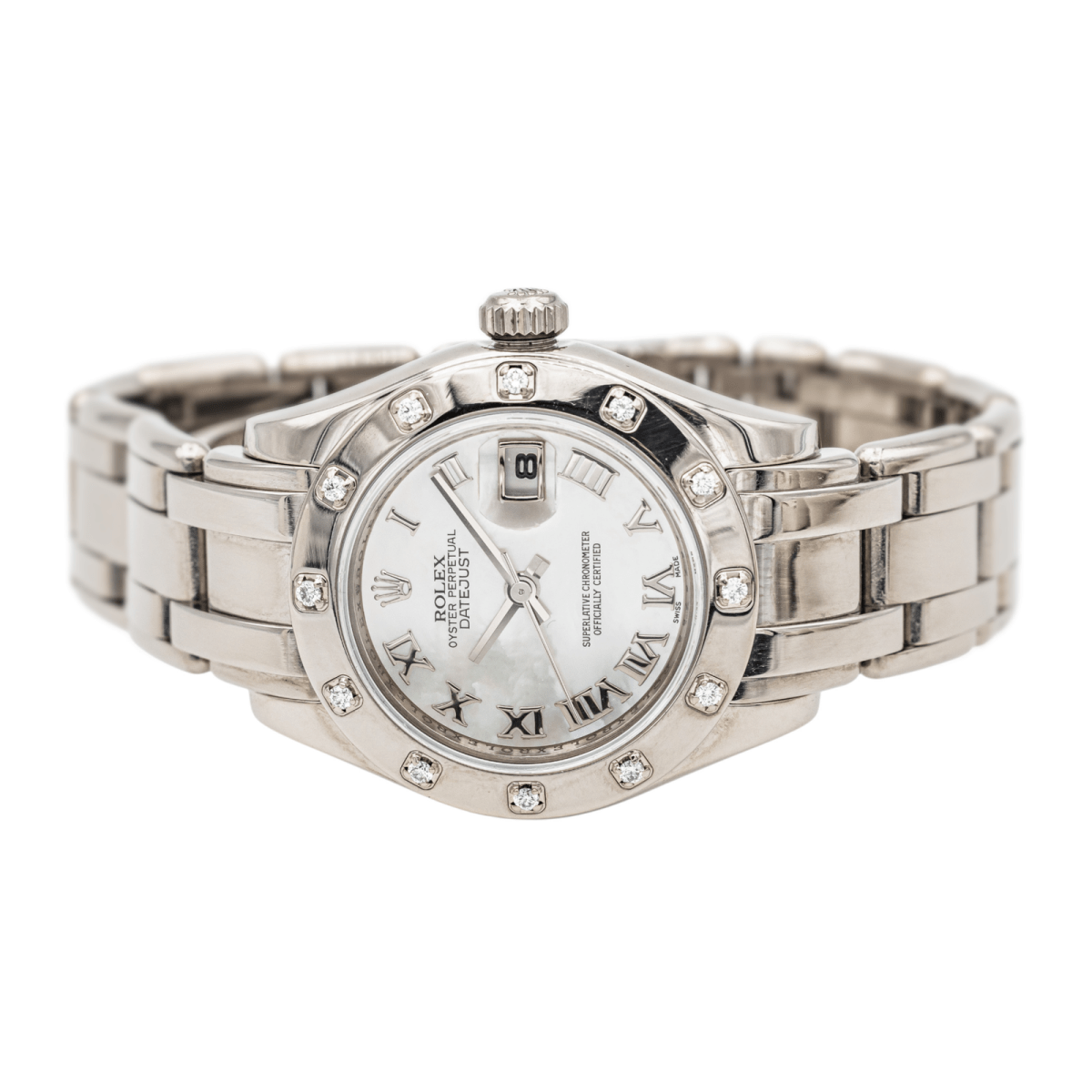 Rolex Montre Datejust Pearlmaster Or blanc Diamant - Maison Eloe