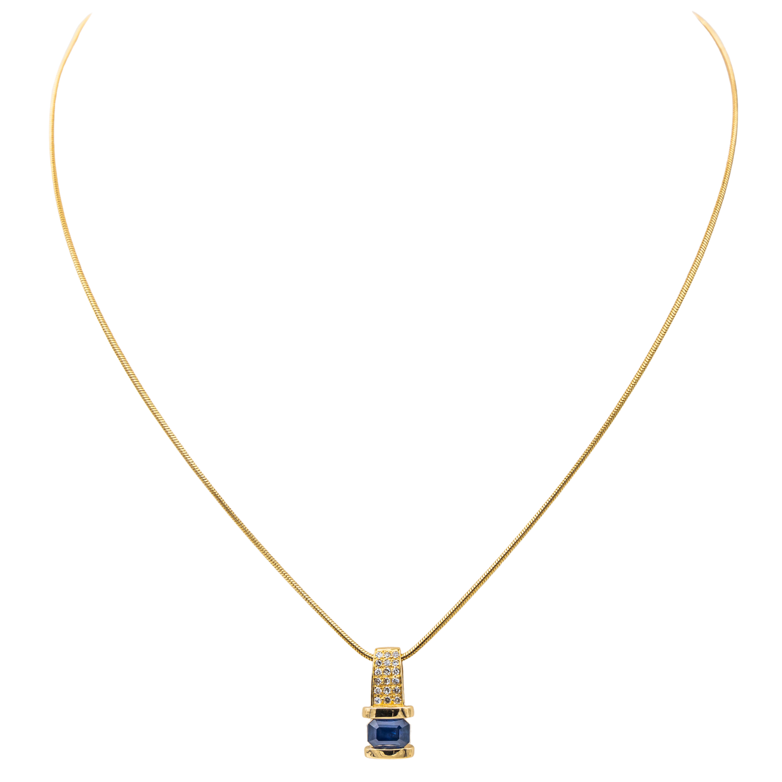 Gay frères Collier  Or jaune Saphir, Diamant