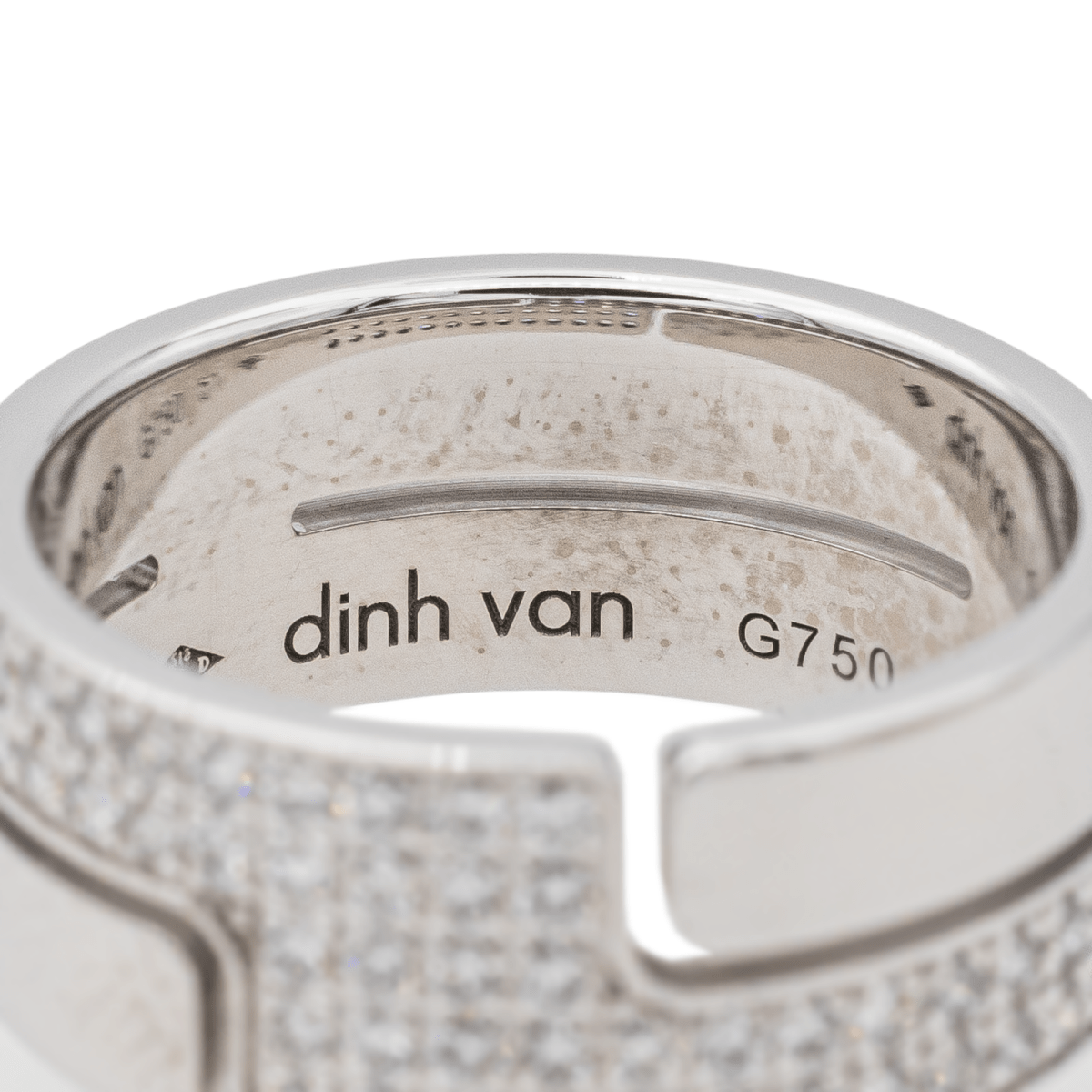Dinh Van Bague Seventies Or blanc Diamant - Maison Eloe