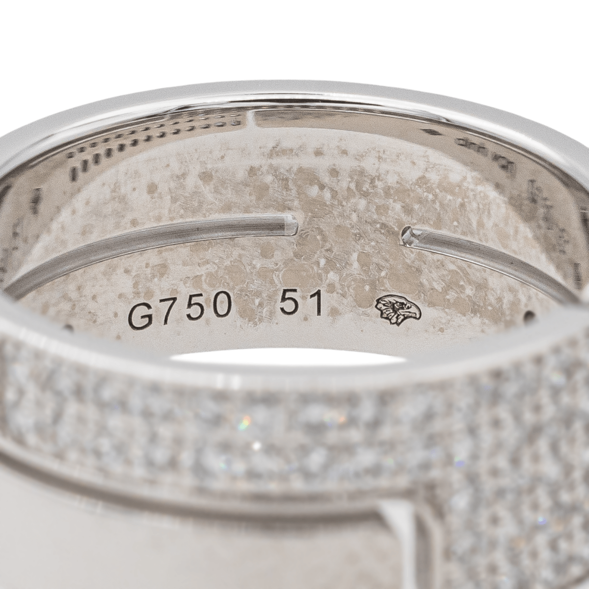 Dinh Van Bague Seventies Or blanc Diamant - Maison Eloe