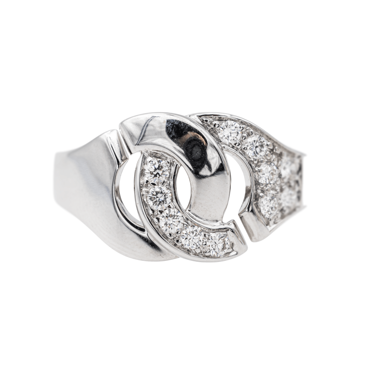 Dinh Van Bague Menottes Or blanc Diamant - Maison Eloe