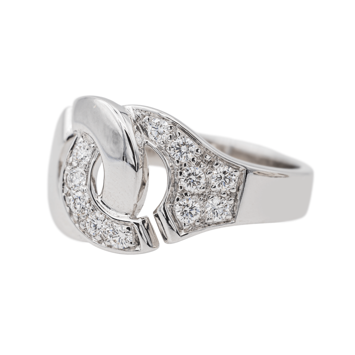 Dinh Van Bague Menottes Or blanc Diamant - Maison Eloe