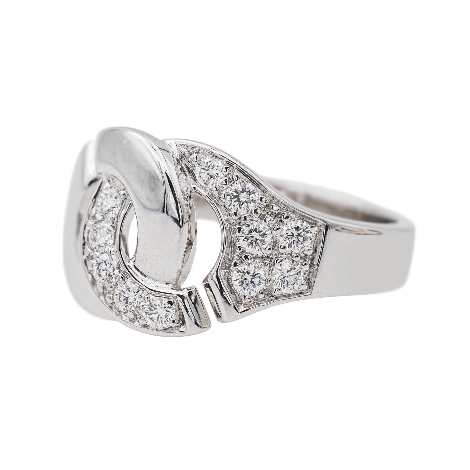 Dinh van Handcuffs Ring White Gold Diamond