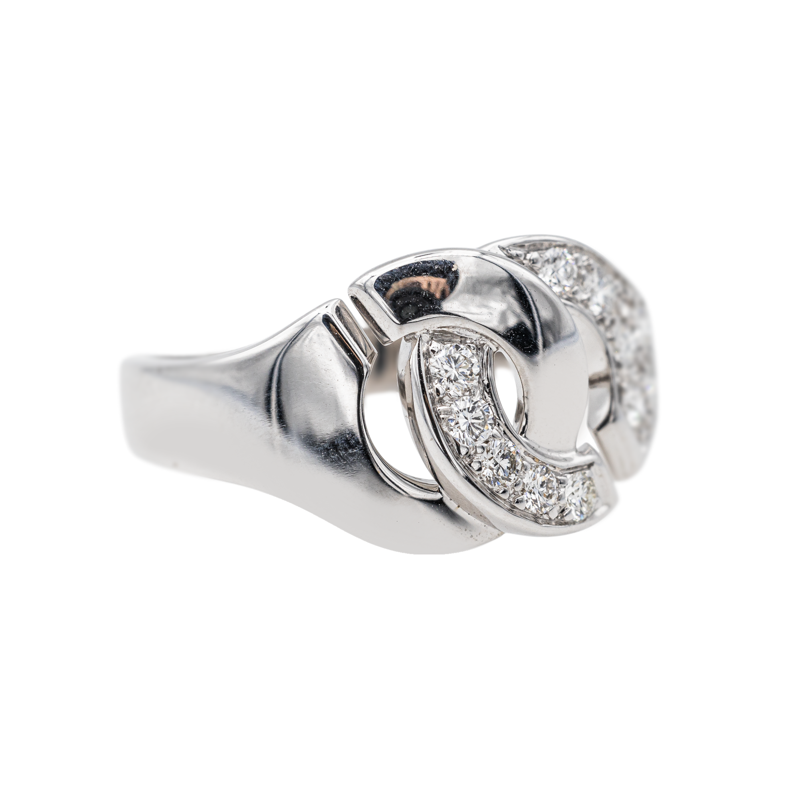 Dinh van Handcuffs Ring White Gold Diamond