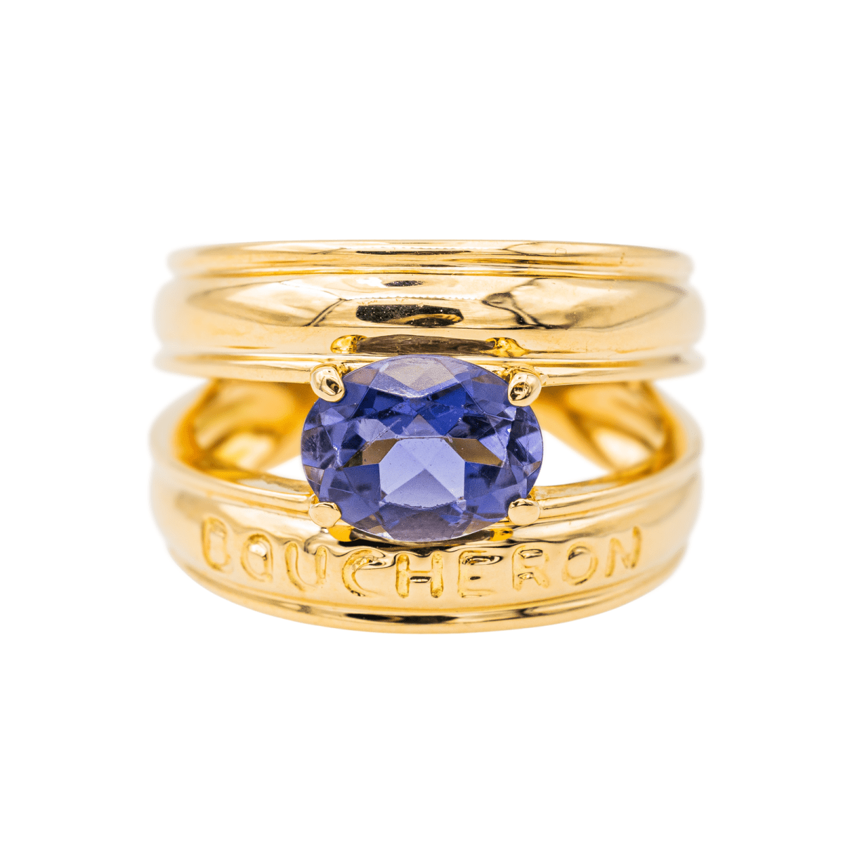 Boucheron Bague Jonc Or jaune Cordiérite - Maison Eloe