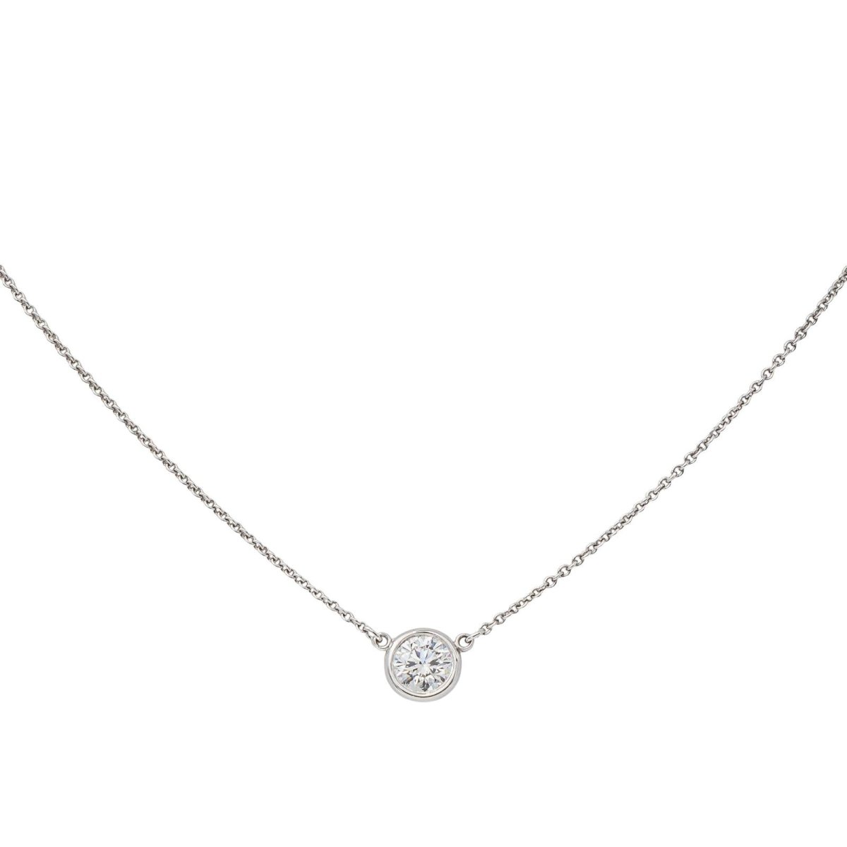 Tiffany & Co Collier Solitaire Platine Diamant - Maison Eloe