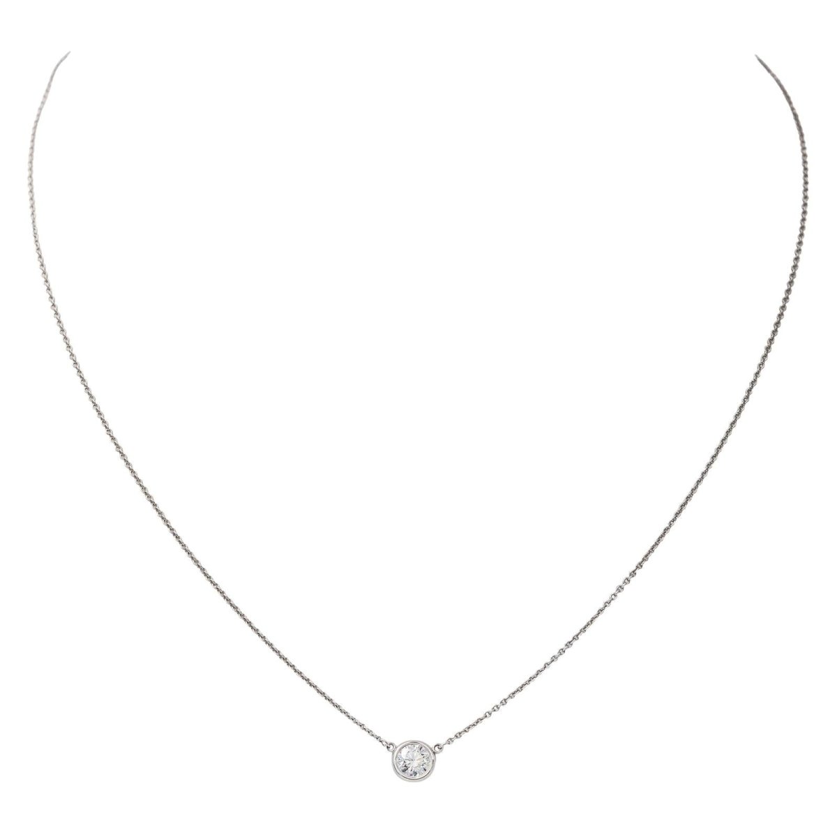 Tiffany & Co Collier Solitaire Platine Diamant - Maison Eloe