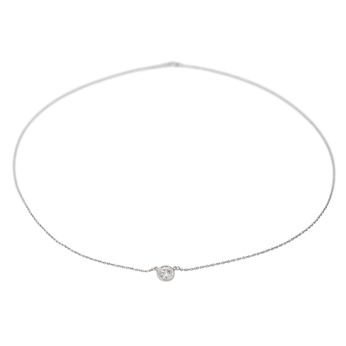 Tiffany & Co Collier Solitaire Platine Diamant - Maison Eloe